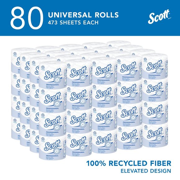 Scott Professional 100% Recycled Fiber Standard Roll Toilet Paper (13217), with - Picture 2 of 13